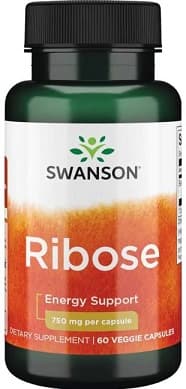 Swanson Ribose 750 mg – 60 vegetabiliska kapslar – Swanson förpackning