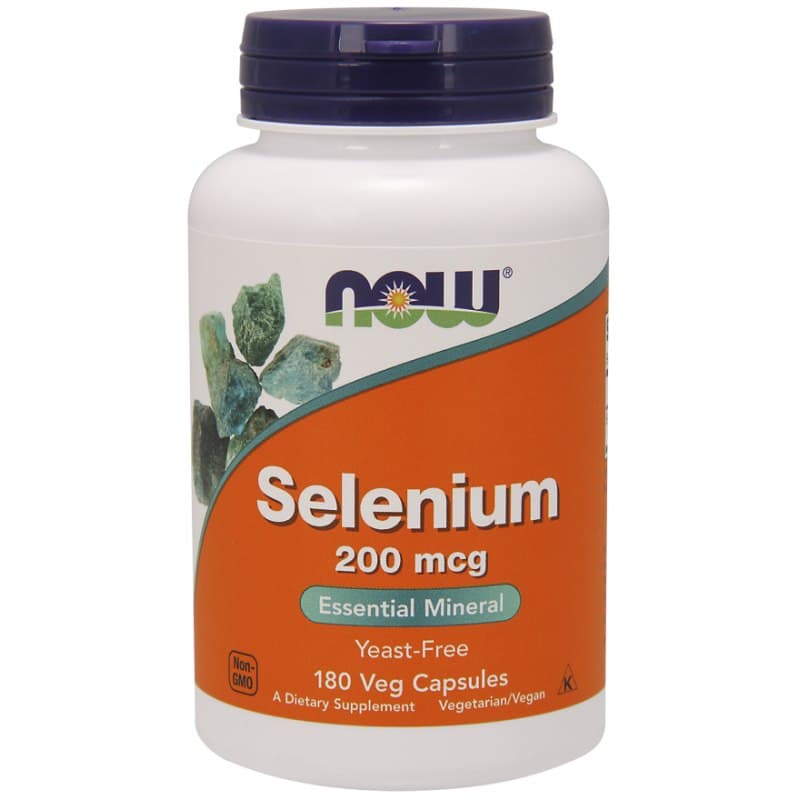 NOW Foods - Selenium, 200mcg - 180 Vcaps – NOW Foods förpackning