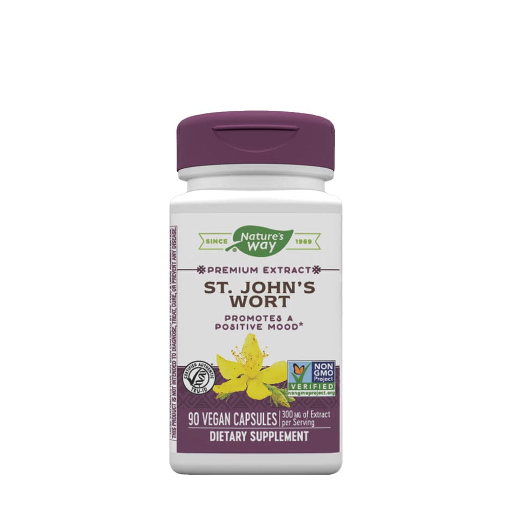 Nature's Way St. John's Wort Premium Extract 90 kapslar – Nature's Way förpackning