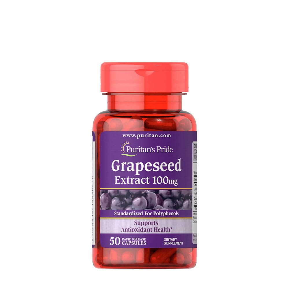 Puritan's Pride Grapeseed Extract 60 mjukgelatinkapslar – Puritan's Pride förpackning