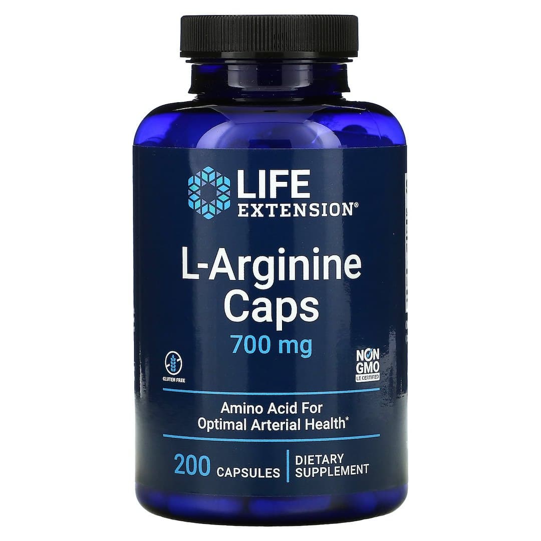 Life Extension - L-Arginine Caps - 700mg - 200 kapslar – Life Extension förpackning
