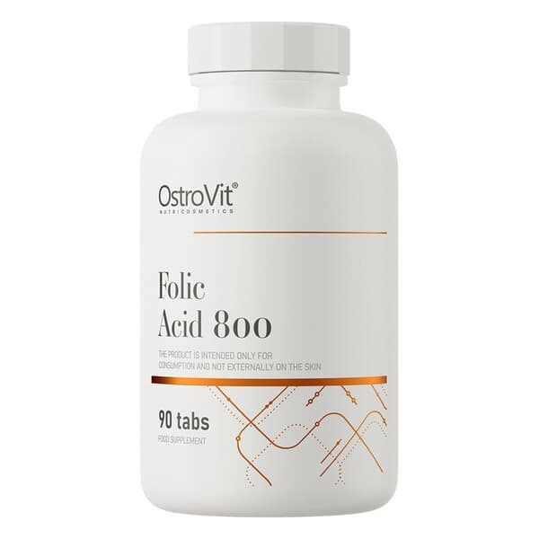 OstroVit Kwas foliowy 800 µg - 90 tabletek – OstroVit opakowanie