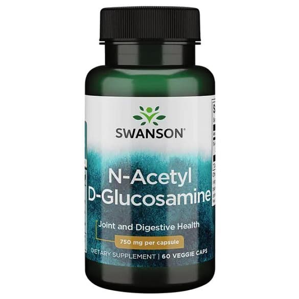 Swanson N-Acetyl D-Glucosamine 750mg - 60 vegetariska kapslar – Swanson förpackning