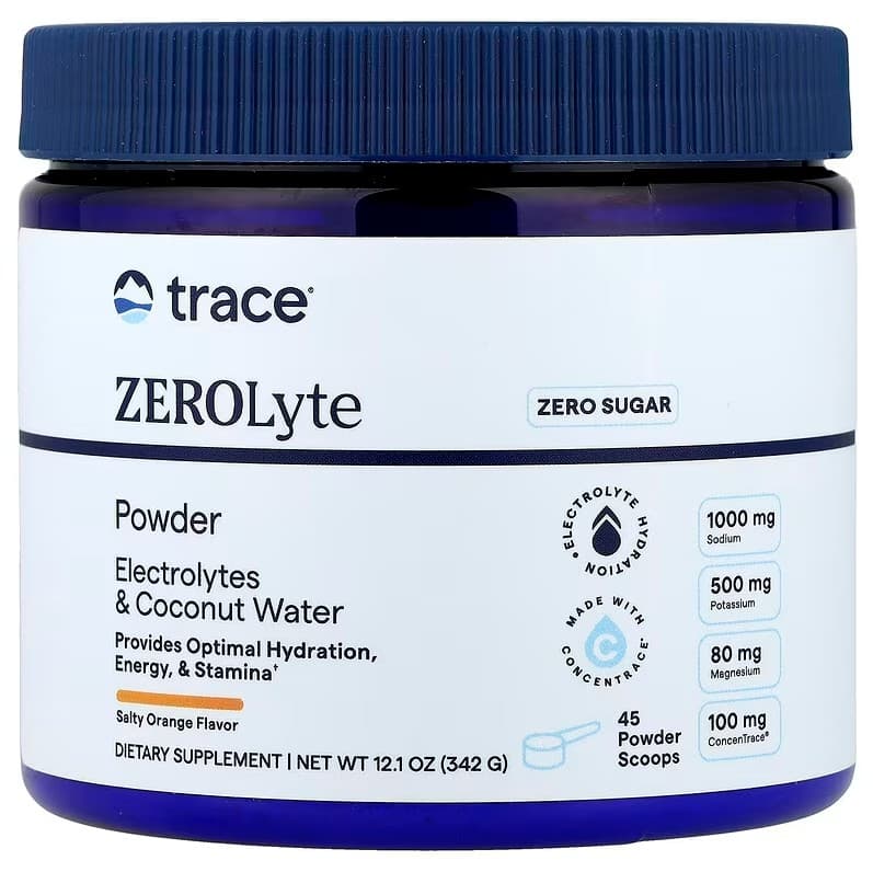 Trace Minerals - ZEROLyte Powder, Salty Orange - 342g – Trace Minerals emballage