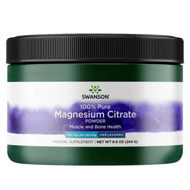 Swanson - Magnesium Citrate, Poeder 630mg - 244g – Swanson verpakking