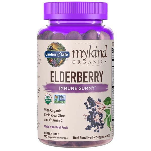 Garden of Life Elderberry Immune Gummy 120 veganska tuggtabletter – Garden Of Life förpackning