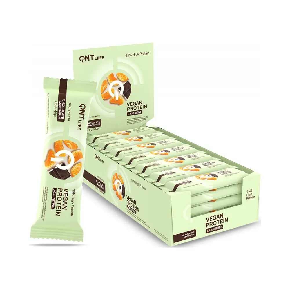 QNT Vegan Protein Bar + L-Carnitin – QNT förpackning