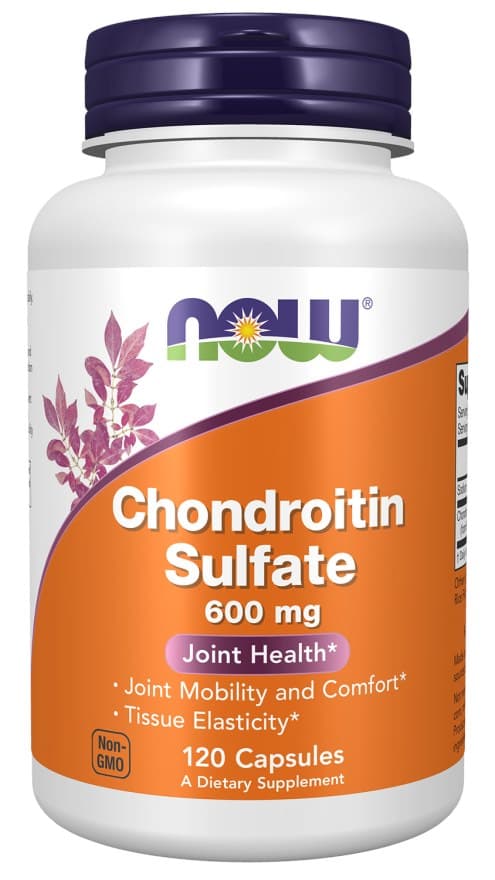 NOW Foods Chondroitin Sulfate 500 mg 120 vegetabiliska kapslar – NOW Foods förpackning