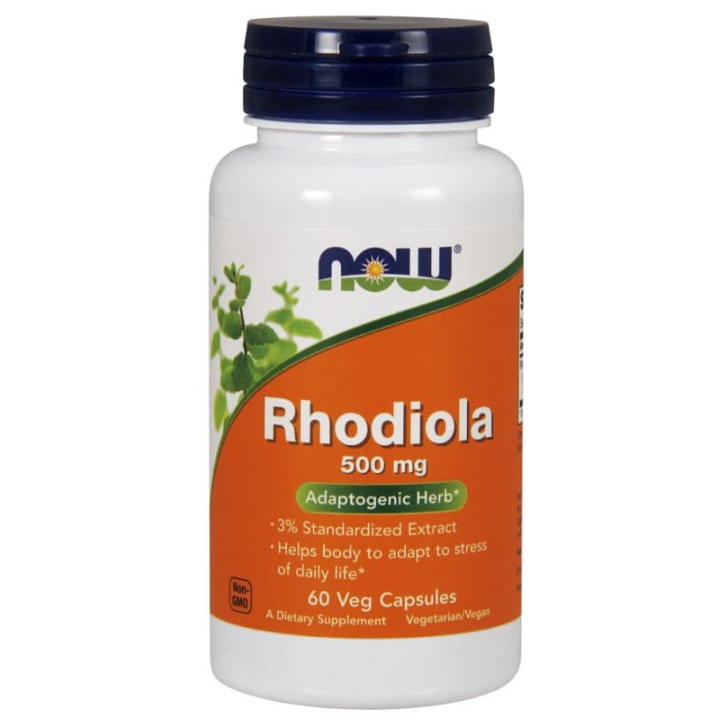 Now Foods - Rhodiola, 500mg Extrakt 3% (60 Vcaps) – NOW Foods förpackning