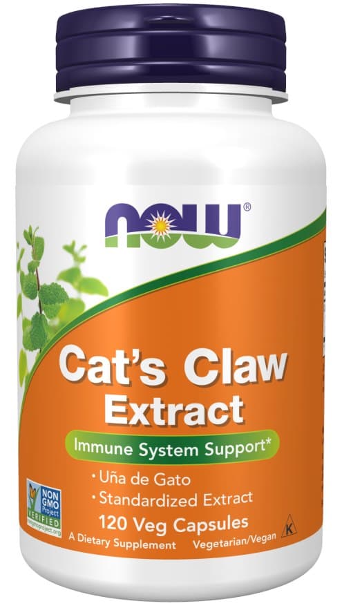 NOW Foods Cat's Claw Extract 334 mg - 120 vegetabiliska kapslar – NOW Foods förpackning