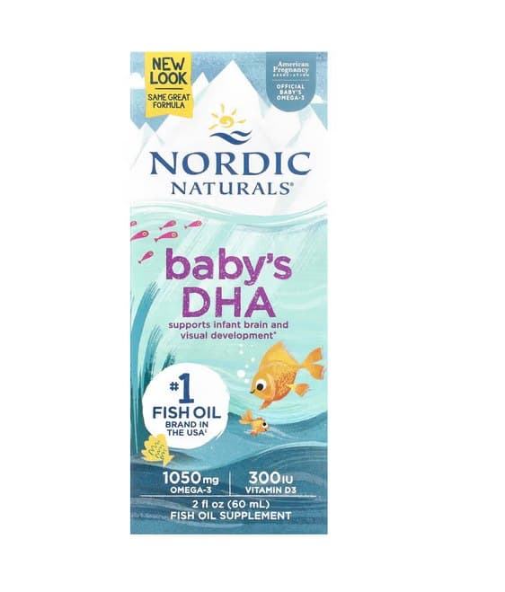 Nordic Naturals Baby's DHA 60 ml Flytande Omega-3 för spädbarn – Nordic Naturals förpackning