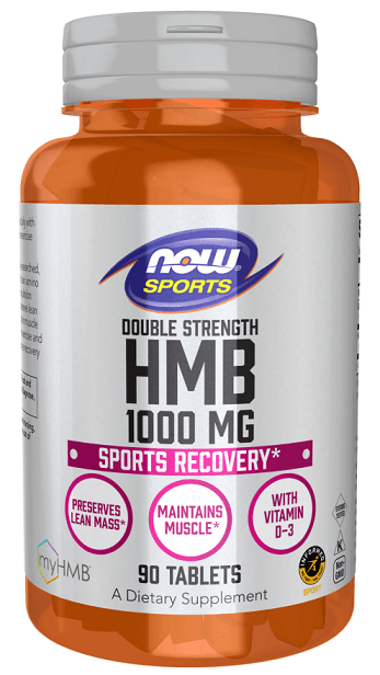 NOW Foods - HMB 1000 mg + Vitamin D-3 - 90 tabletter – NOW Foods förpackning