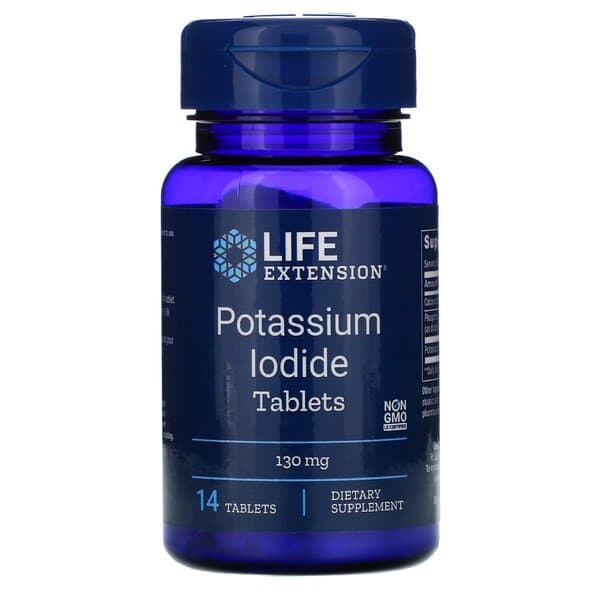 Life Extension - Potassium Iodide - 130 mg - 14 vegetariska tabletter – Life Extension förpackning