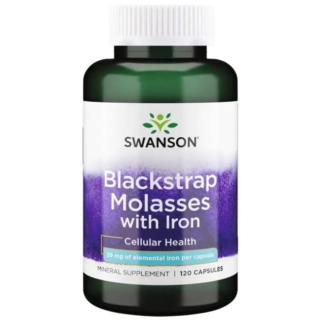 Swanson Blackstrap Molasses With Iron - 18 mg - 120 Kapslar – Swanson förpackning