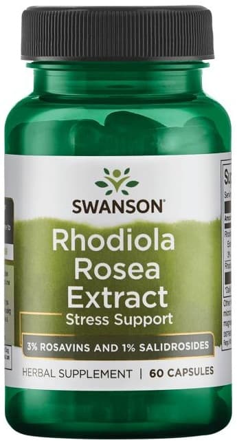 Swanson Rhodiola Rosea Extract 500 mg - 60 kapslar – Swanson förpackning