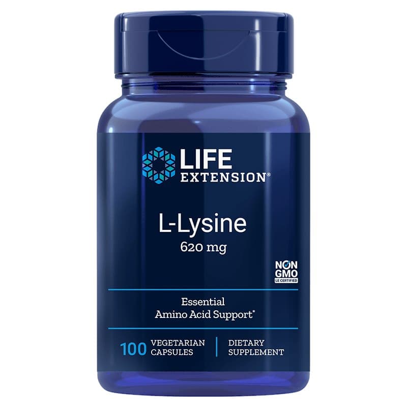 Life Extension L-Lysine 620mg - 100 vegetariska kapslar – Life Extension förpackning