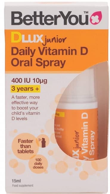 Better You - Dlux Junior Daily Vitamin D Oral Spray - 15ml – Better You förpackning