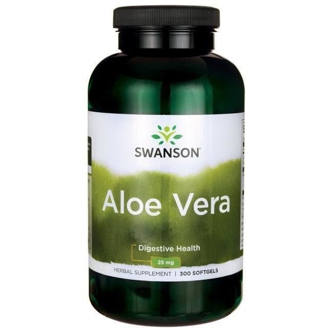 Swanson Aloe Vera 25mg - Mjuka gelékapslar 300 st – Swanson förpackning