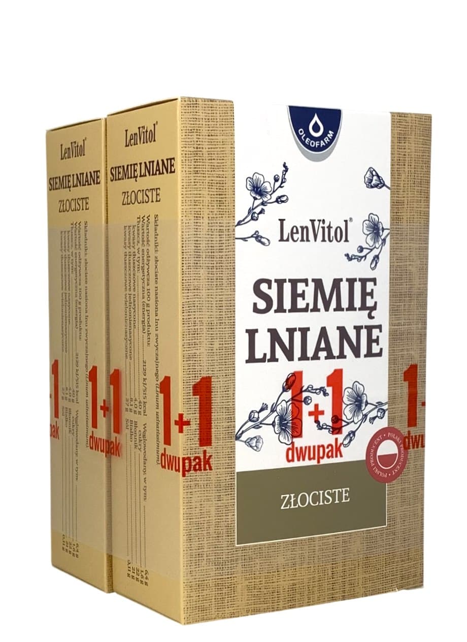 Lenvitol - Golden Flaxseed - 250g + 250g – Lenvitol förpackning