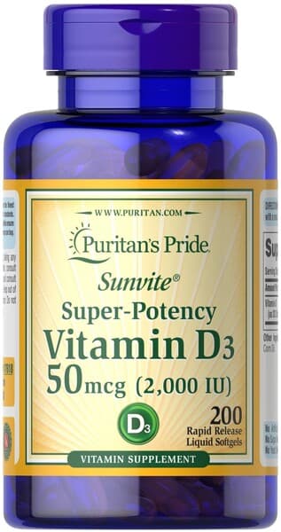 Puritan's Pride Super-Potency Vitamin D3 - 90 kapsler – Puritan's Pride opakowanie