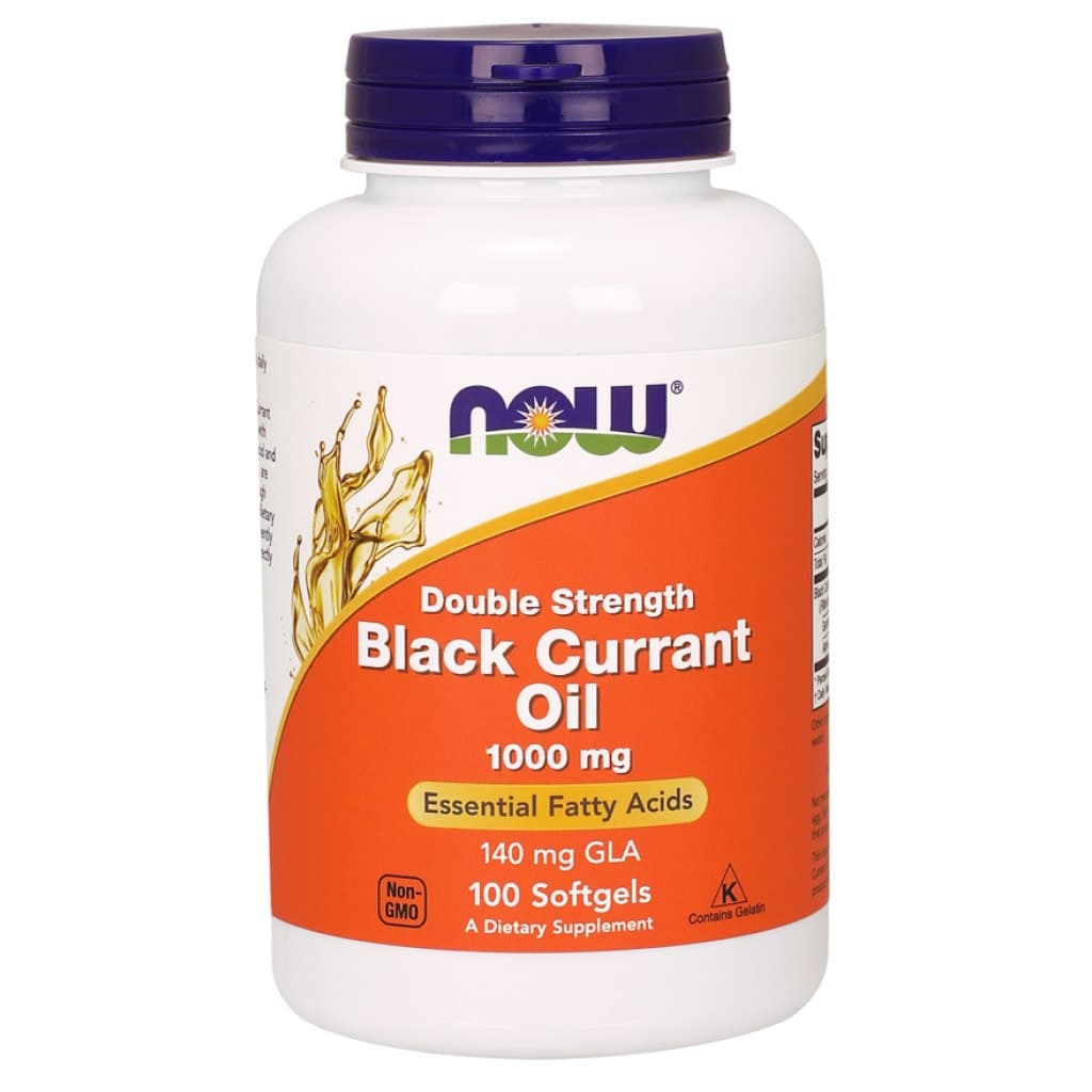 NOW Foods Black Currant Oil 1000mg - 100 Softgels – NOW Foods förpackning