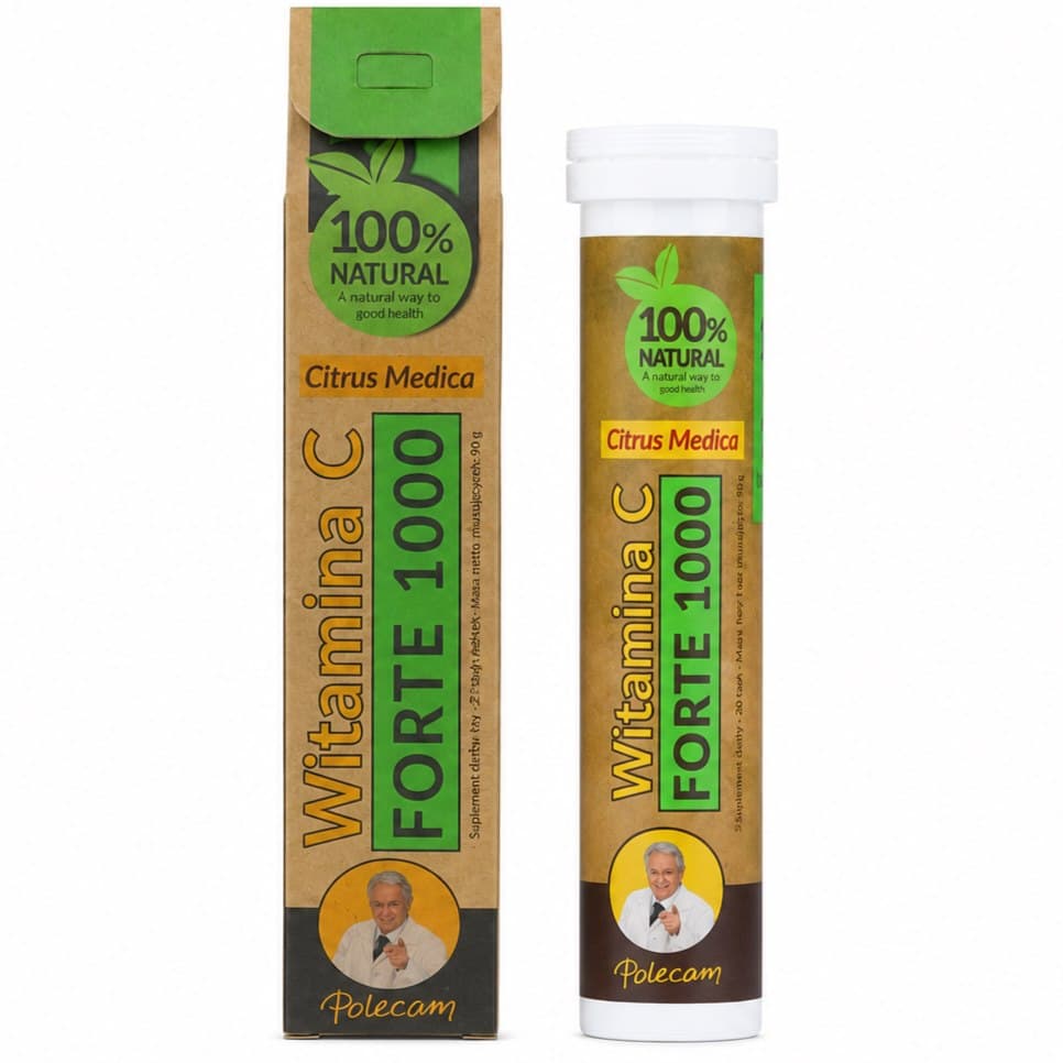 Polecam - Witamina C 1000mg Forte 20 brustabletter UNIPHAR – Polecam förpackning