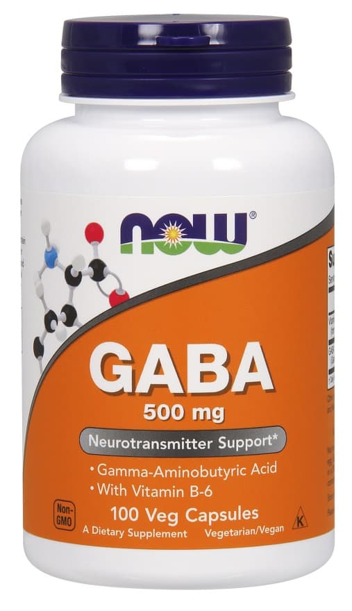 NOW Foods - GABA 500mg - 100 kapslar – NOW Foods förpackning