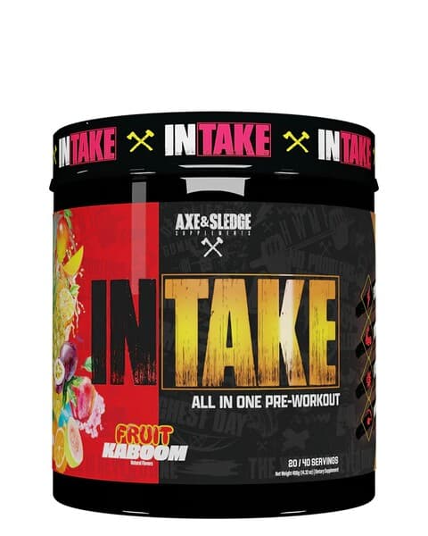 Axe & Sledge Intake All In One Pre-Workout Pulver 30 & 80 portioner – Axe & Sledge förpackning