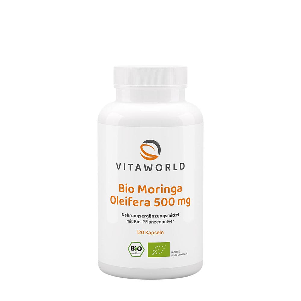 Vitaworld - Moringa Oleifera 500mg Kapslar 120 st – Vitaworld förpackning