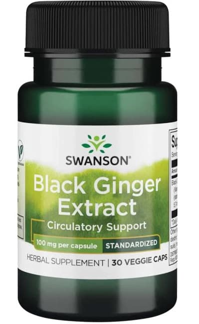 Swanson Black Ginger Extract 100 mg - 30 kapslar – Swanson förpackning