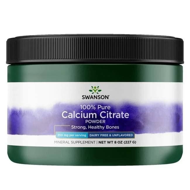 Swanson - Calcium Citrate Powder, 100% Rent och Mjölkfritt - 227g – Swanson förpackning
