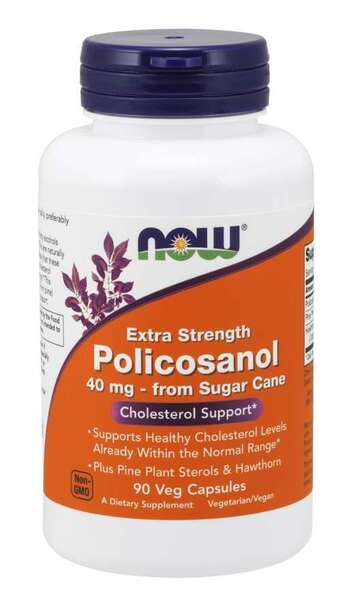 NOW Foods Policosanol 40 mg - 90 vegetariska kapslar – NOW Foods förpackning