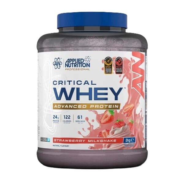 Applied Nutrition - Critical Whey, Jordgubbsmilkshake - 2000g – Applied Nutrition förpackning