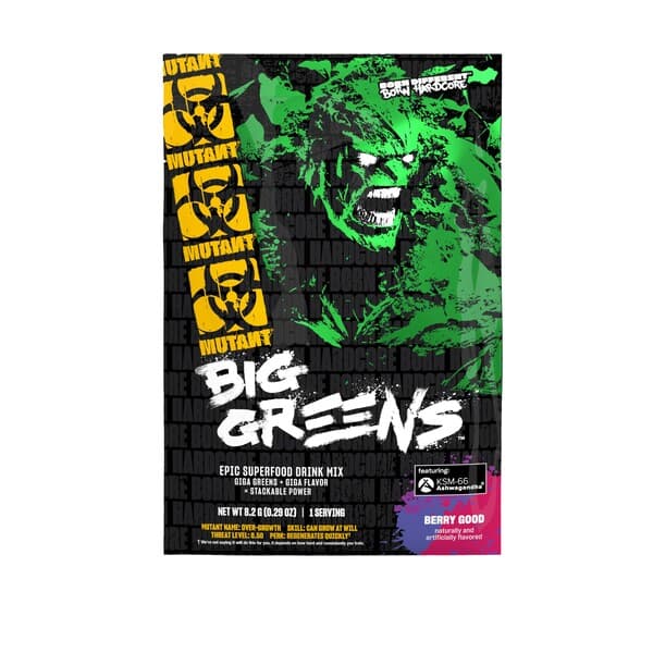 Mutant Berry Good Greens - Portionspåsar 8,2 fl oz – Mutant förpackning