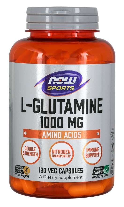 NOW Foods - L-Glutamine 1000mg - 120 kapslar – NOW Foods förpackning