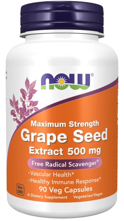 NOW Foods - Grape Seed Extract 500mg Maximum Strength – NOW Foods förpackning