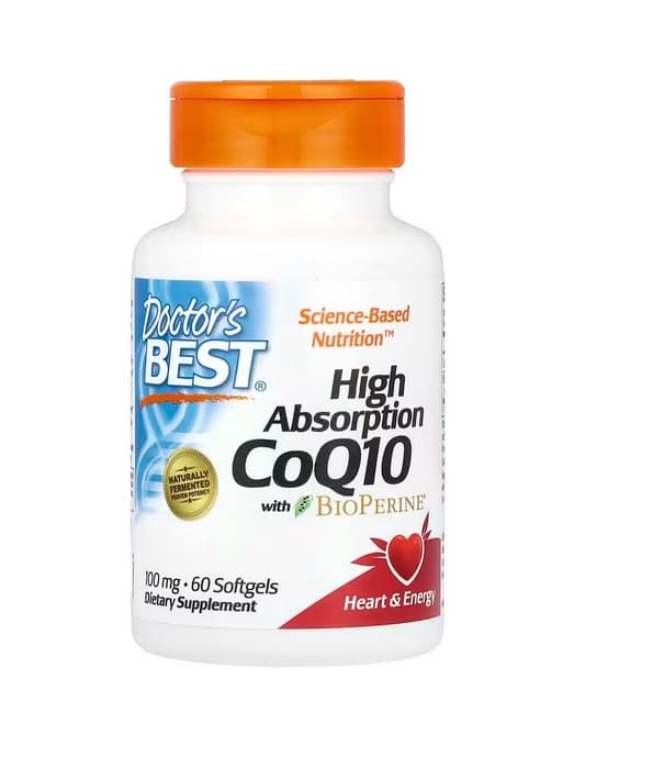 High Absorption CoQ10 mit BioPerine 100mg - 60 Softgels – Doctor's Best Verpackung