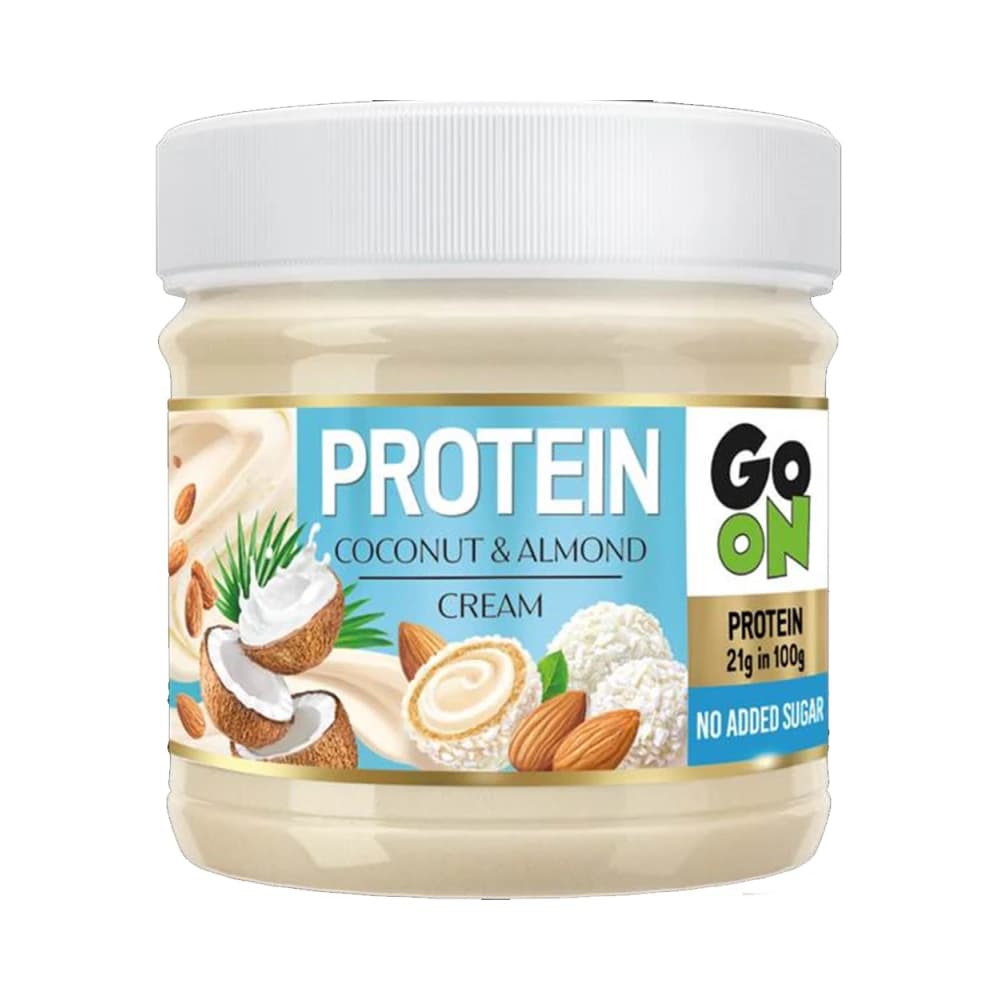 Go On Nutrition Protein Coconut & Almond Cream 1kg – Go On Nutrition förpackning