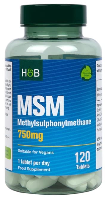 Holland & Barrett MSM - 1000 mg - 120 tabletter – Holland & Barrett förpackning