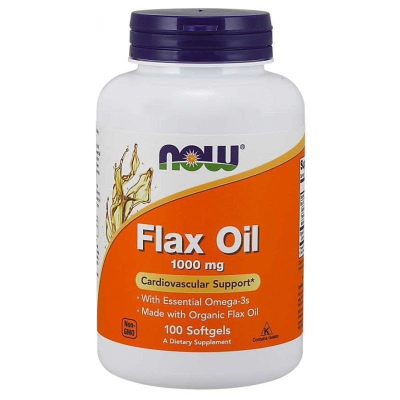 NOW Foods Flax Oil 1000mg - 100 Sgels – NOW Foods förpackning