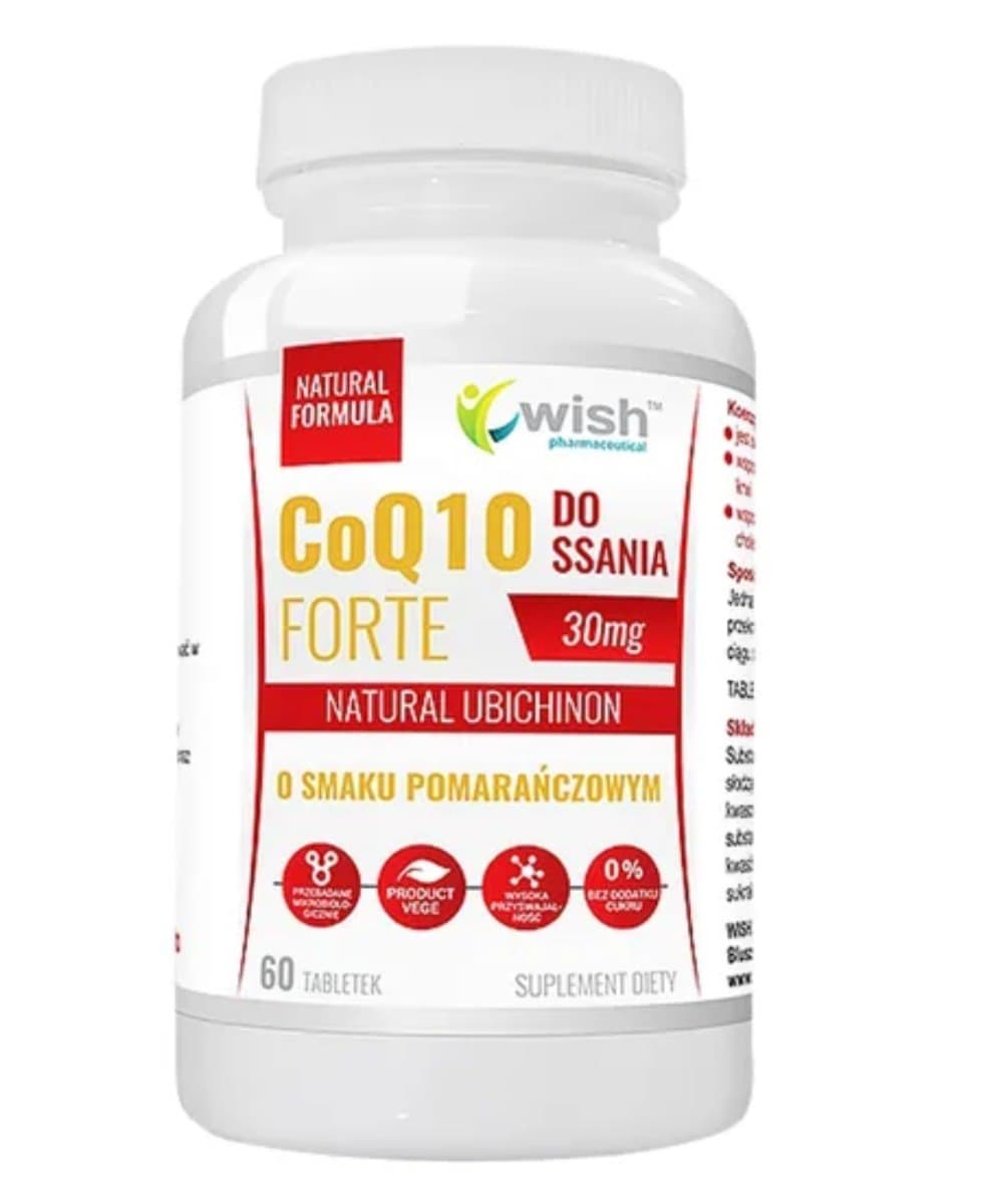Wish Coenzyme Q10 Forte do ssania 60 tabletter – Wish verpakking