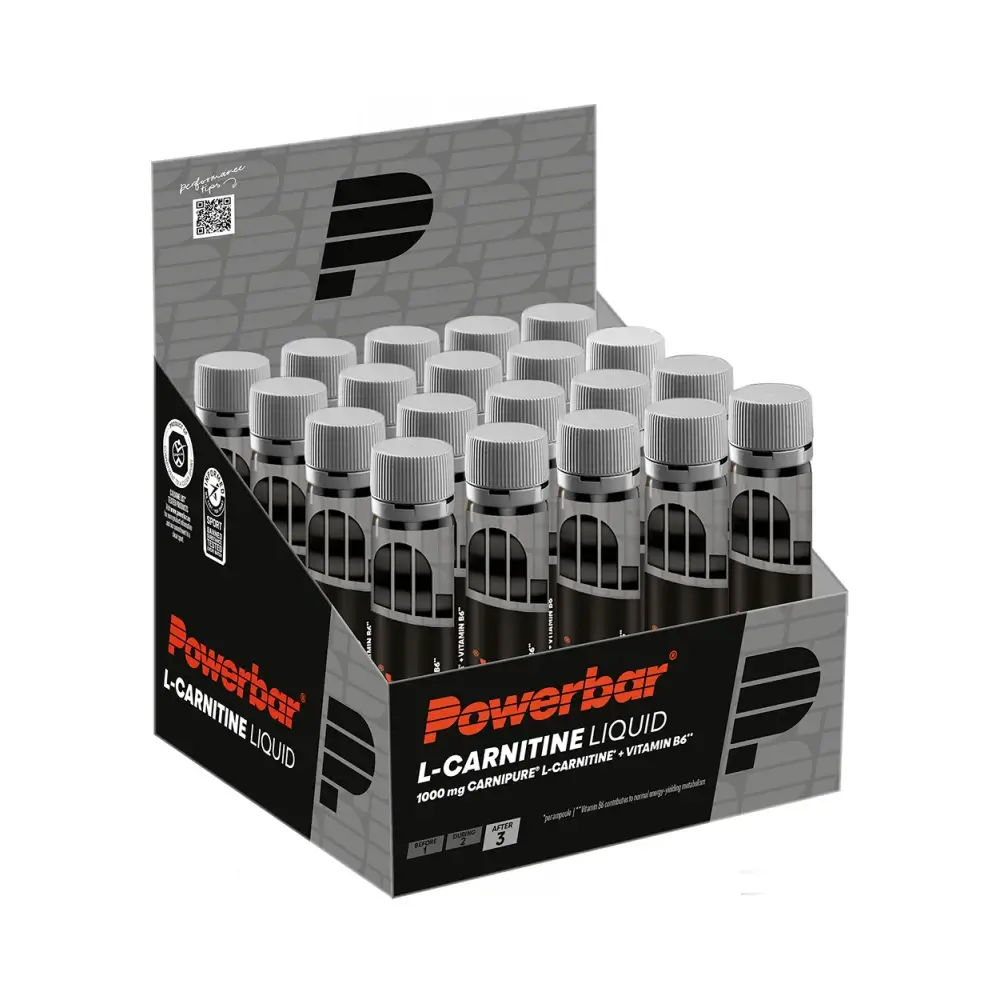 Powerbar L-Carnitine Liquid Ampoules 20x25ml - Neutral smak – Powerbar förpackning