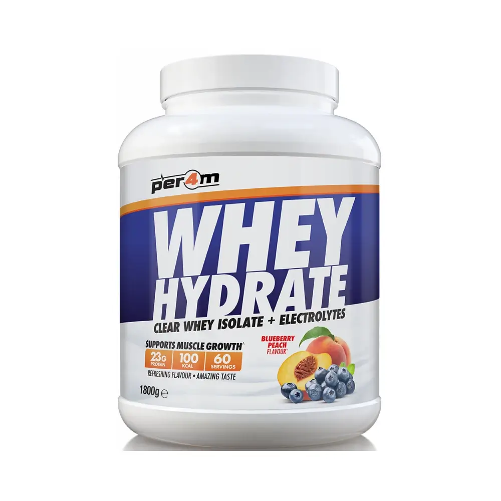 Per4m Whey Hydrate - Blueberry Peach 1,8 kg – Per4m förpackning