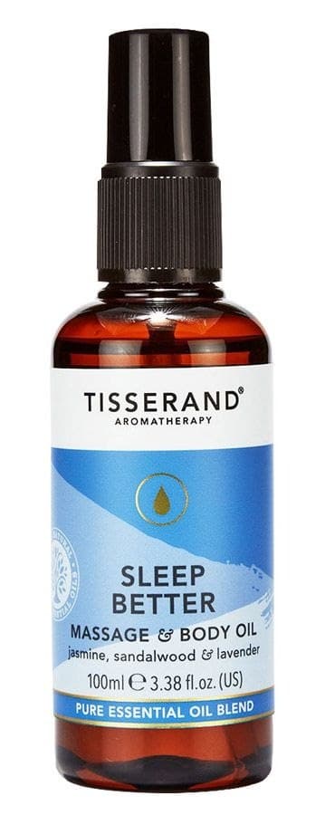 Tisserand Aromatherapy Sleep Better massage- och kroppsolja 100ml – Tisserand Aromatherapy förpackning