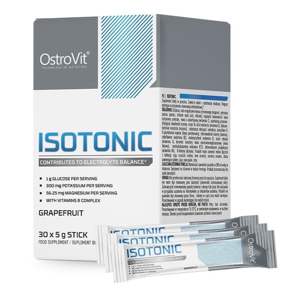 OstroVit Isotonic Sticks Grapefruit 30 x 5g – OstroVit förpackning