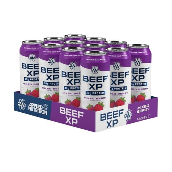 Applied Nutrition - Beef Xp Cans, Mixed Berry - 12 x 500ml – Applied Nutrition förpackning