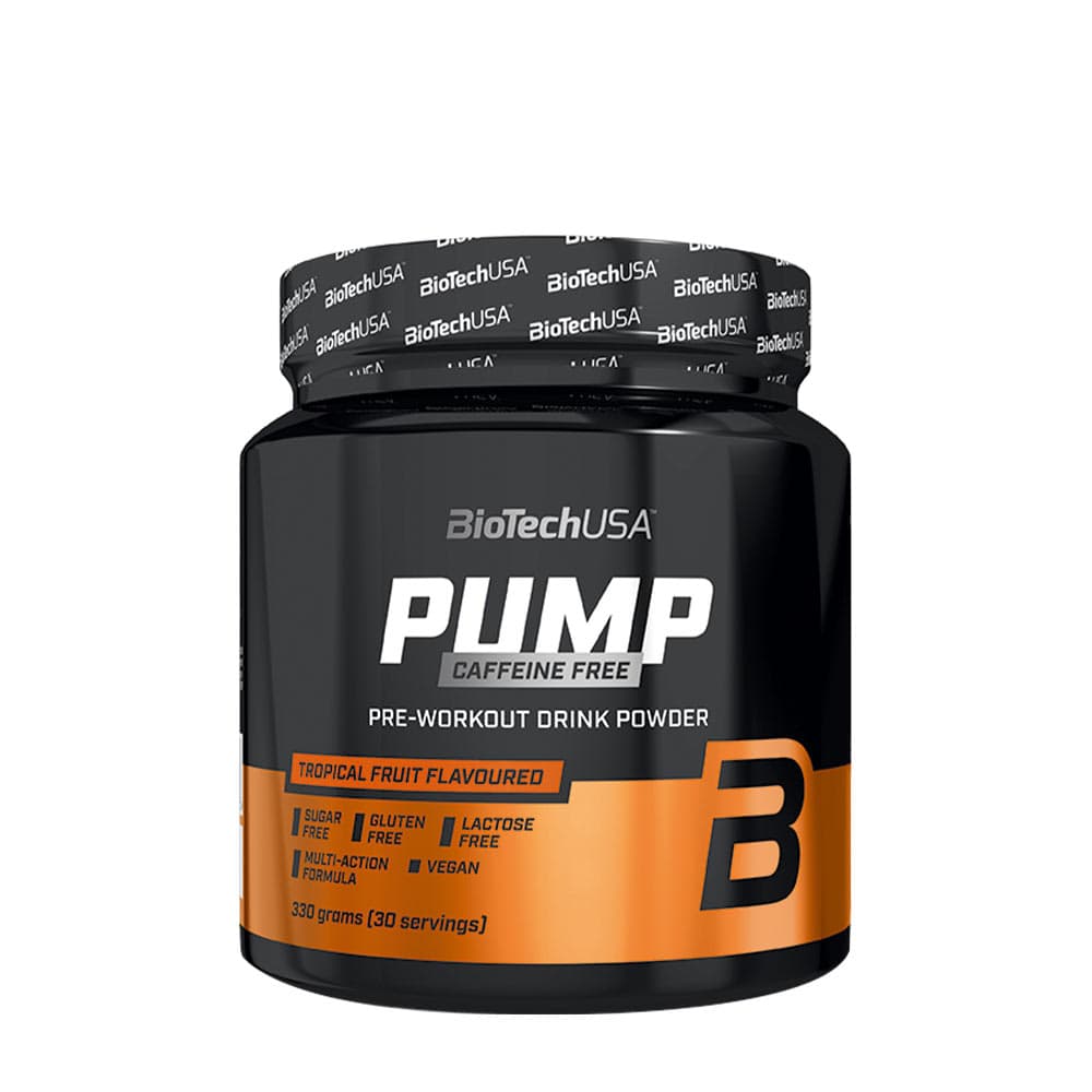 BioTechUSA Pump Caffeine Free - Pre-Workout Pulver 330g – BioTechUSA förpackning