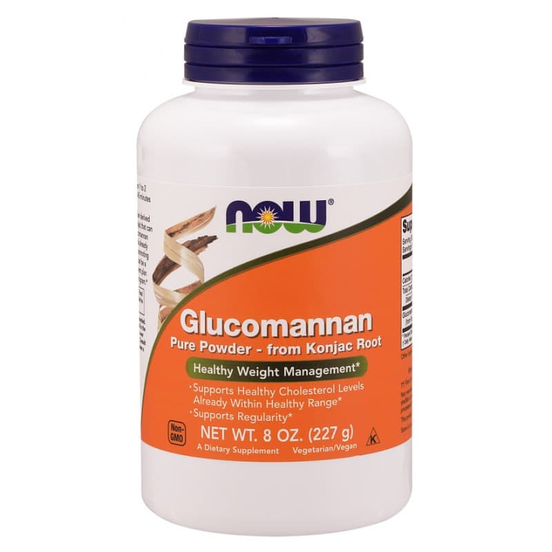 NOW Foods Glucomannan från Konjacrot, Ren Pulverform - 227g – NOW Foods förpackning