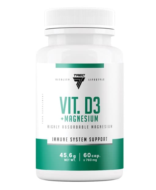 Trec Nutrition Vitamin D3 + Magnesium 60 kapslar – Trec förpackning