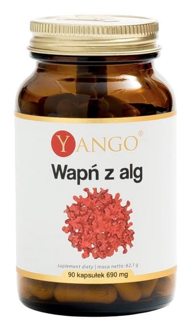 Yango Kalzium aus Rotalgen 120 Kapseln, 100% vegan – Yango Verpackung